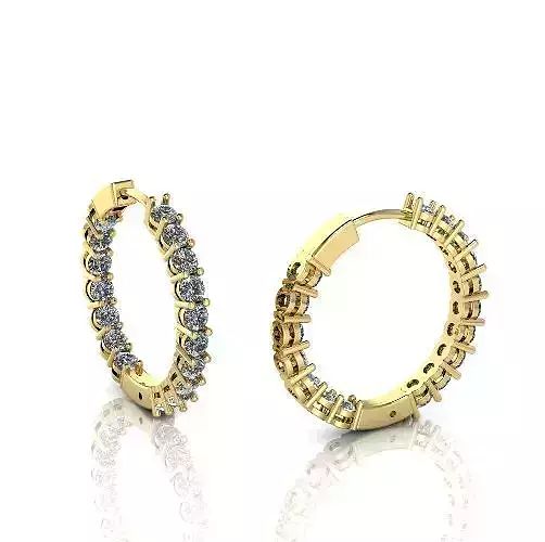 Womens round hoop earrings N012872
