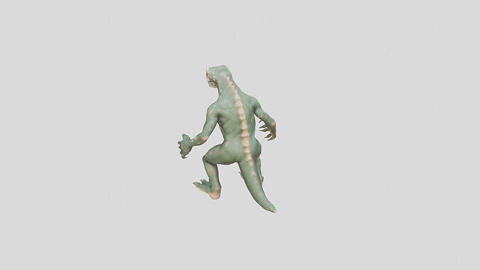 Humanoid Raptor Character 3D Model Low-poly 3D model