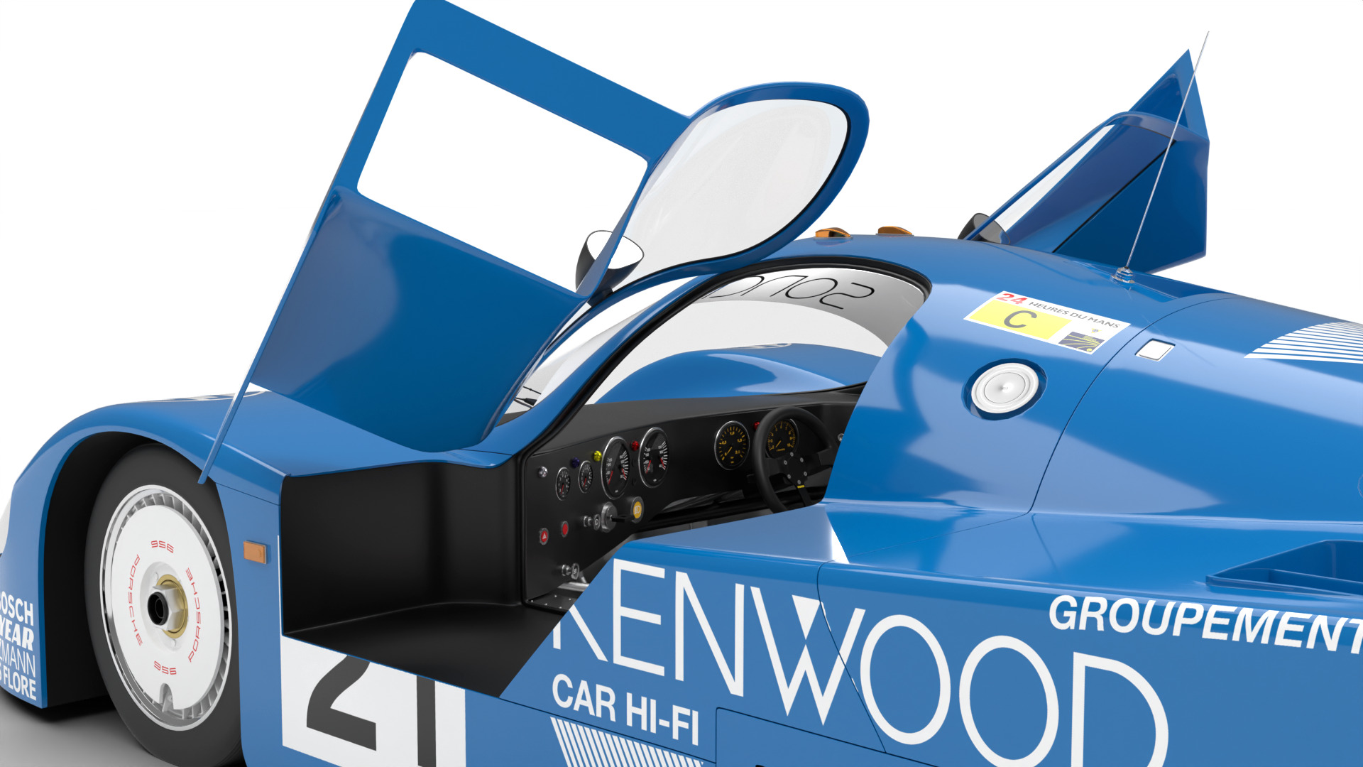 Porsche 956 Group C 1982 Kenwood Kremer Racing HQ 3d model  3D model_17