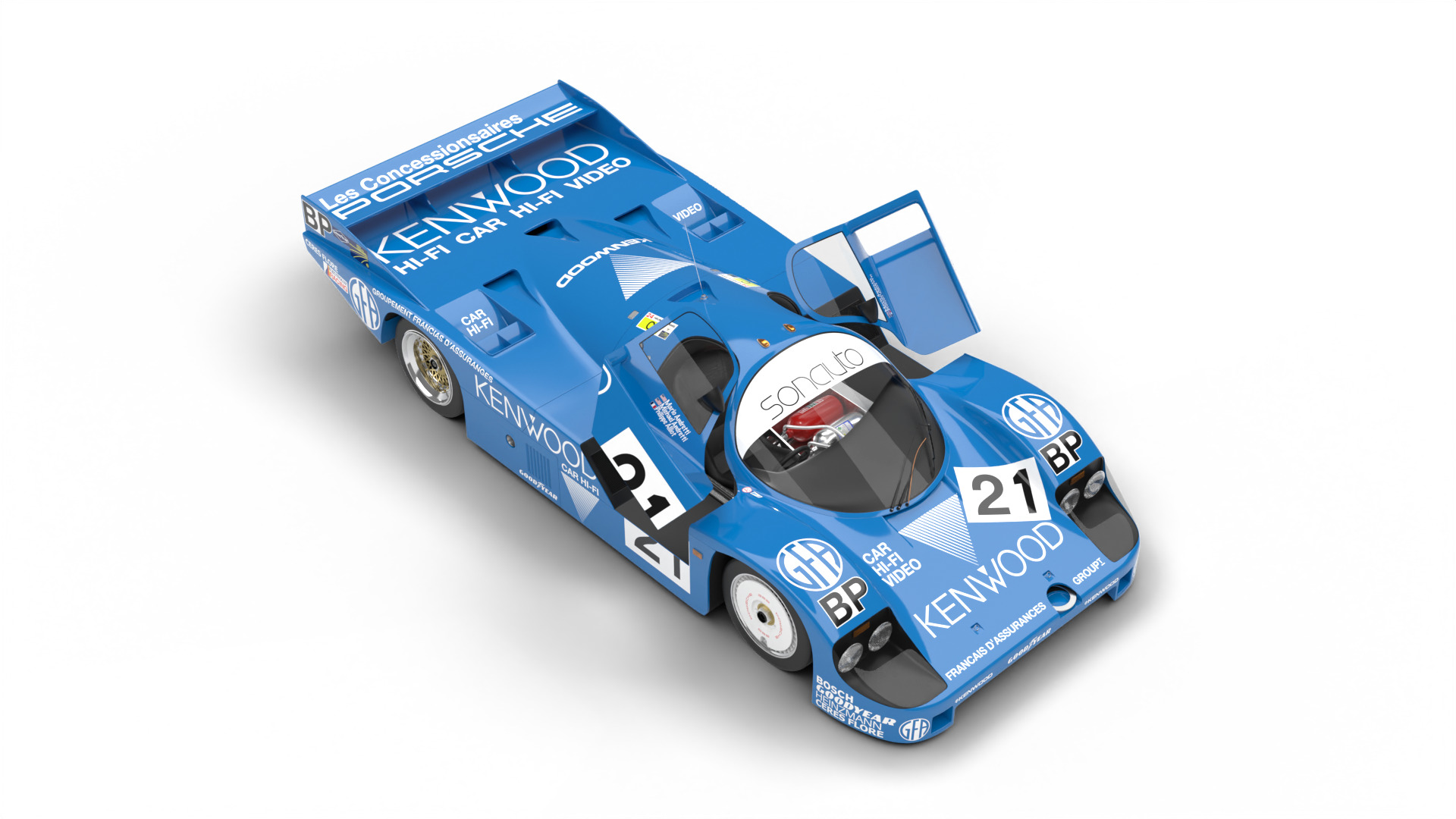 Porsche 956 Group C 1982 Kenwood Kremer Racing HQ 3d model  3D model_10