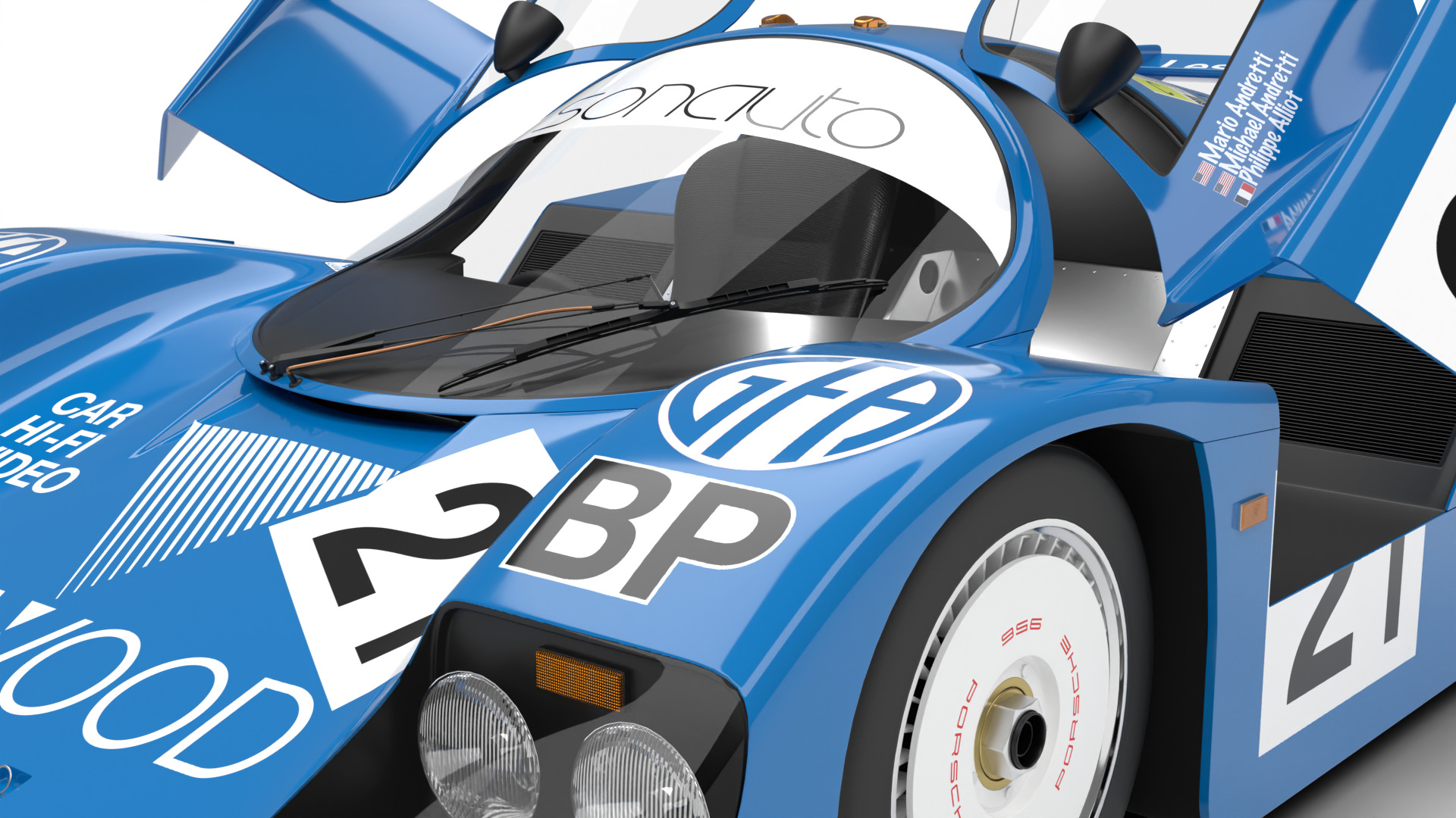 Porsche 956 Group C 1982 Kenwood Kremer Racing HQ 3d model  3D model_18