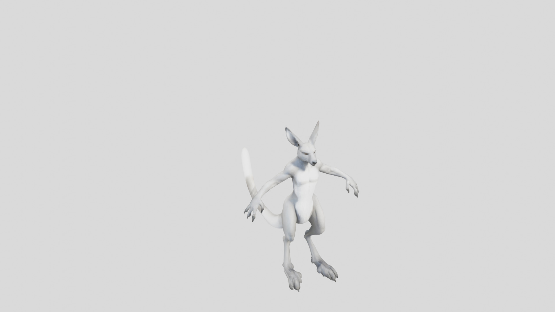 Anthro Kangaroo Fox Character Low-poly 3D model_8