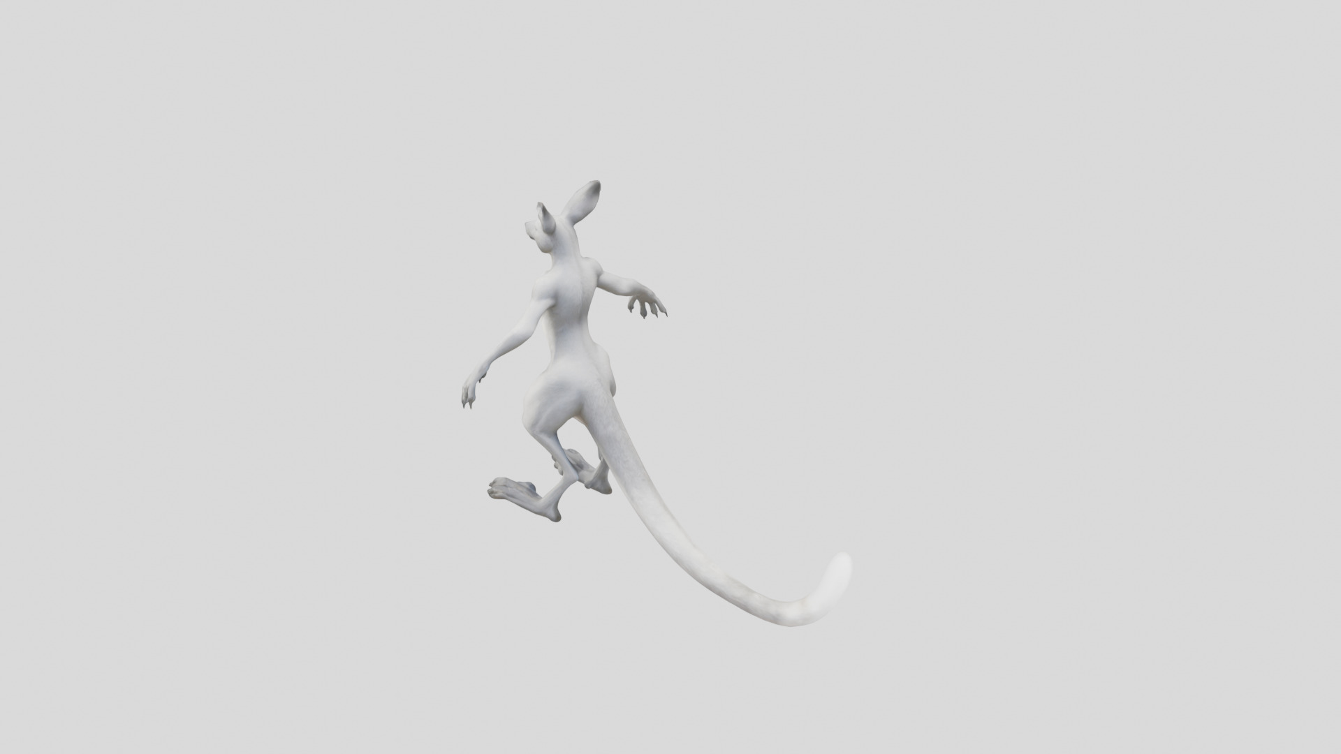 Anthro Kangaroo Fox Character Low-poly 3D model_2