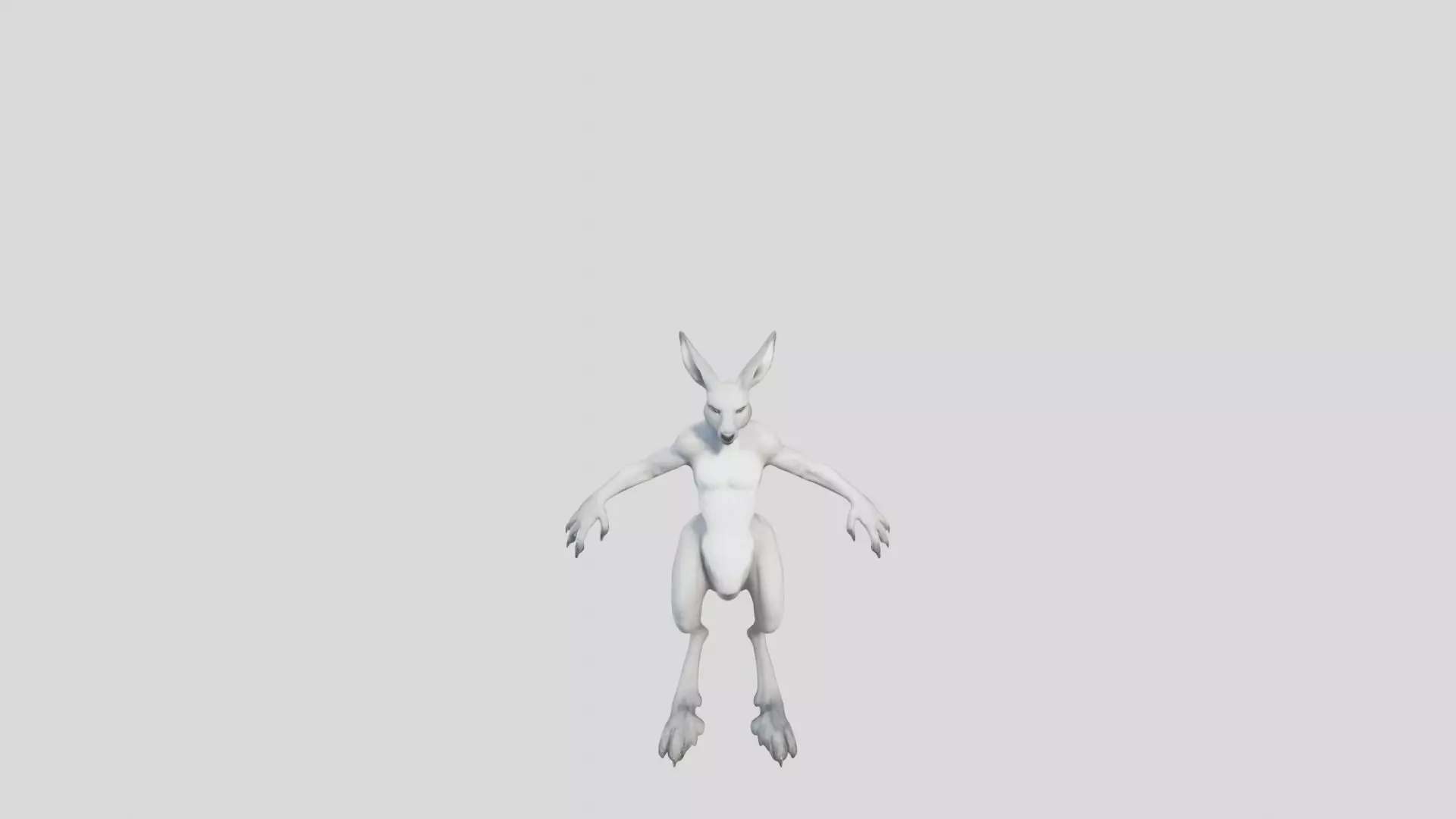 Anthro Kangaroo Fox Character Low-poly 3D model_0