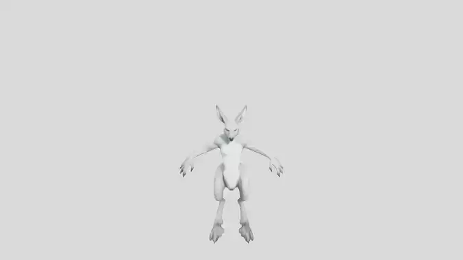 Anthro Kangaroo Fox Character Low-poly 3D model