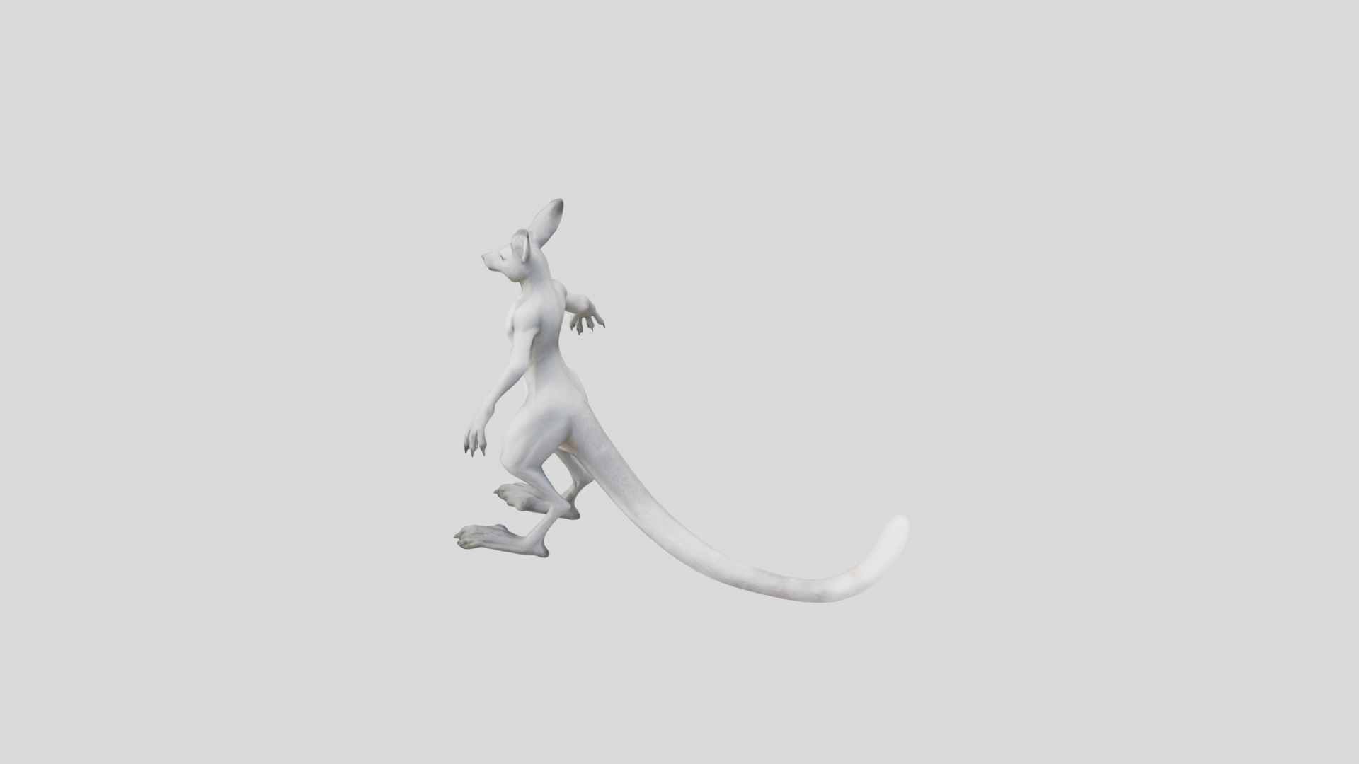 Anthro Kangaroo Fox Character Low-poly 3D model_3