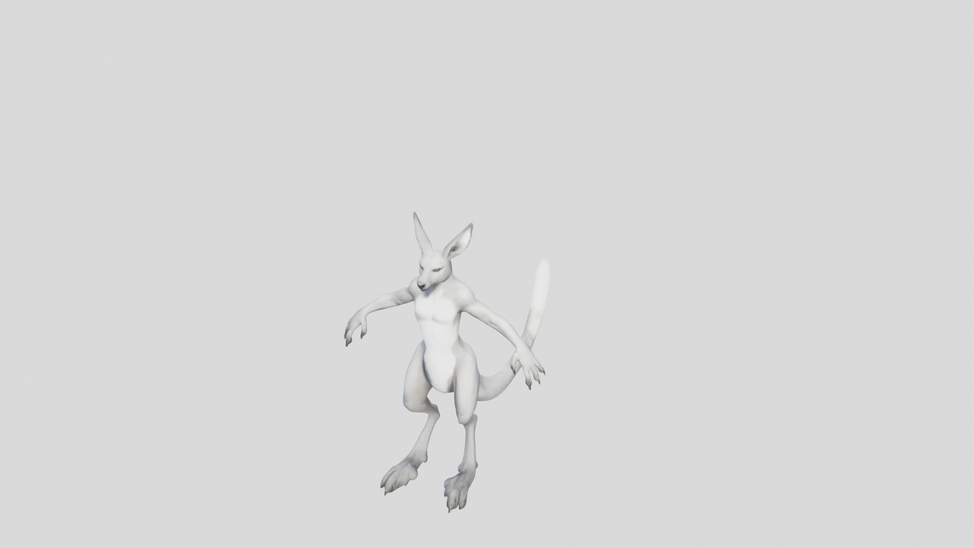 Anthro Kangaroo Fox Character Low-poly 3D model_7