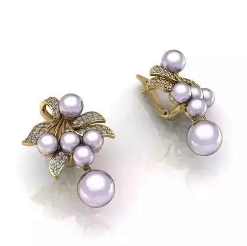Earrings with pearl stones N012845