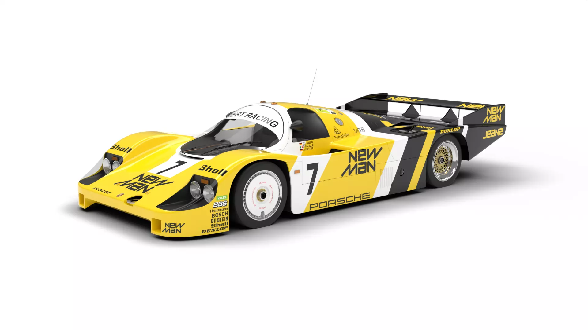 Porsche 956 Group C 1982 NewMan Joest Racing 3d model 3D model_0