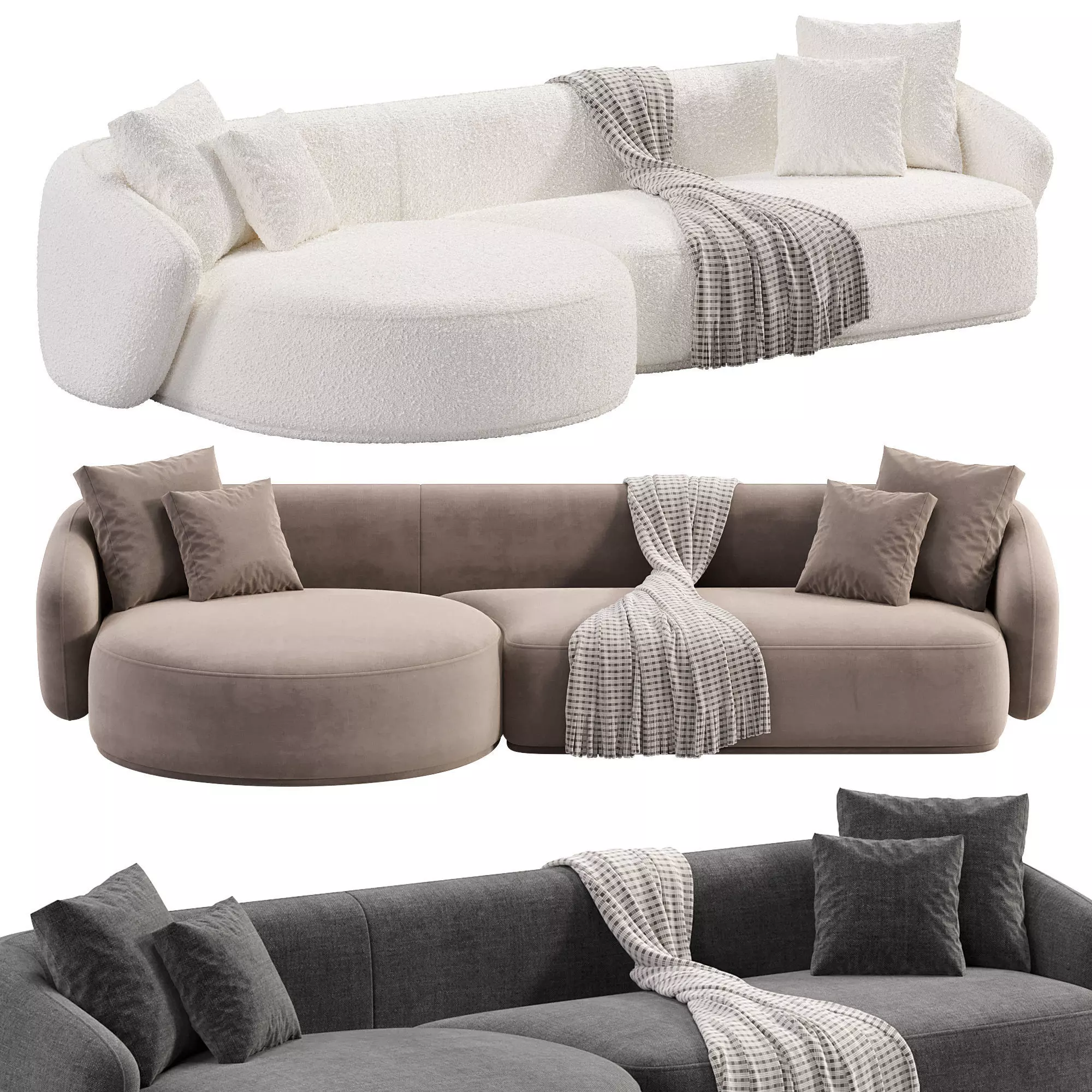 Capsule sofa Low-poly 3D model