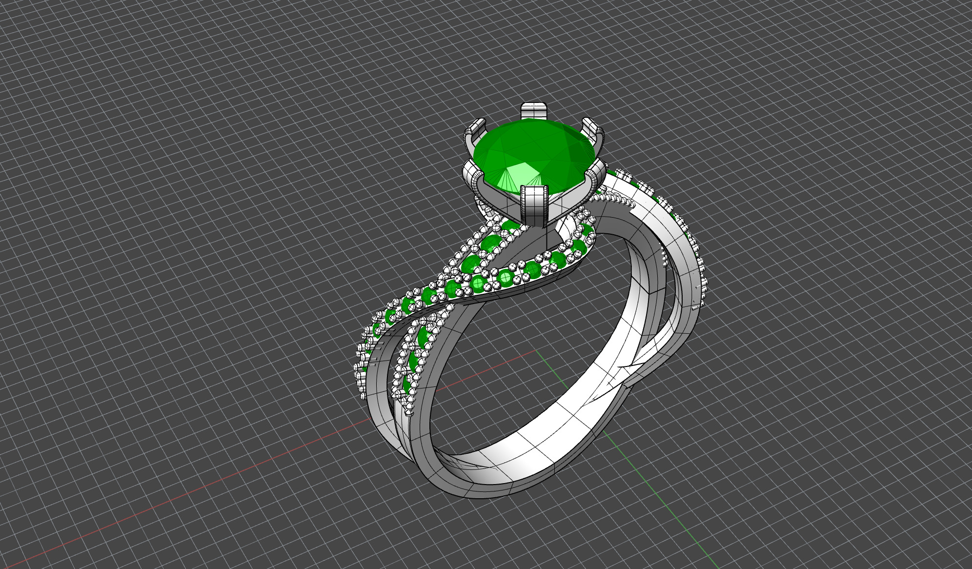 Luxury Engagement Ring 3D print model_6