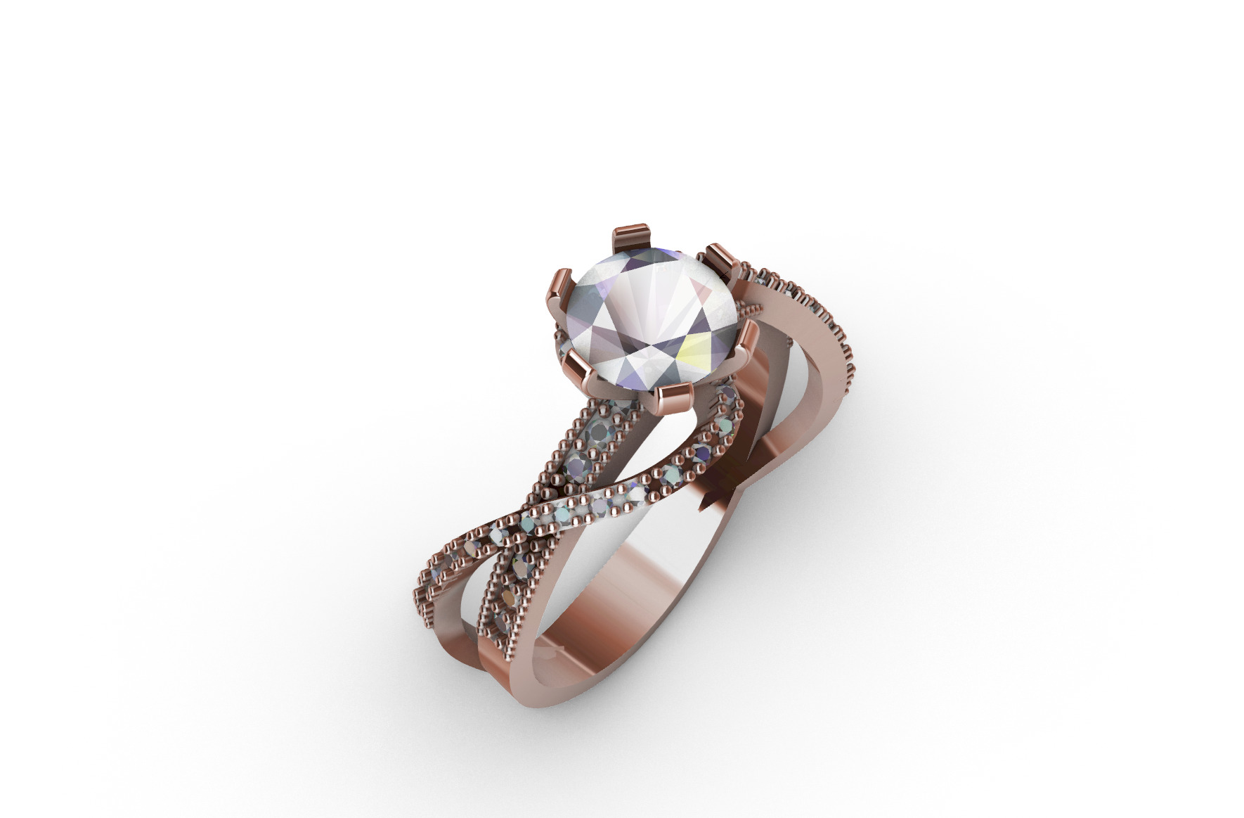 Luxury Engagement Ring 3D print model_3