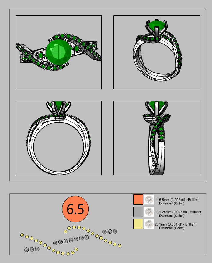 Luxury Engagement Ring 3D print model_1