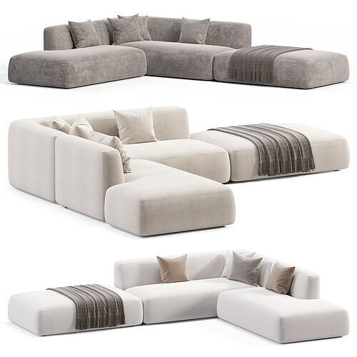 Corner sofa Duo Low-poly 3D model