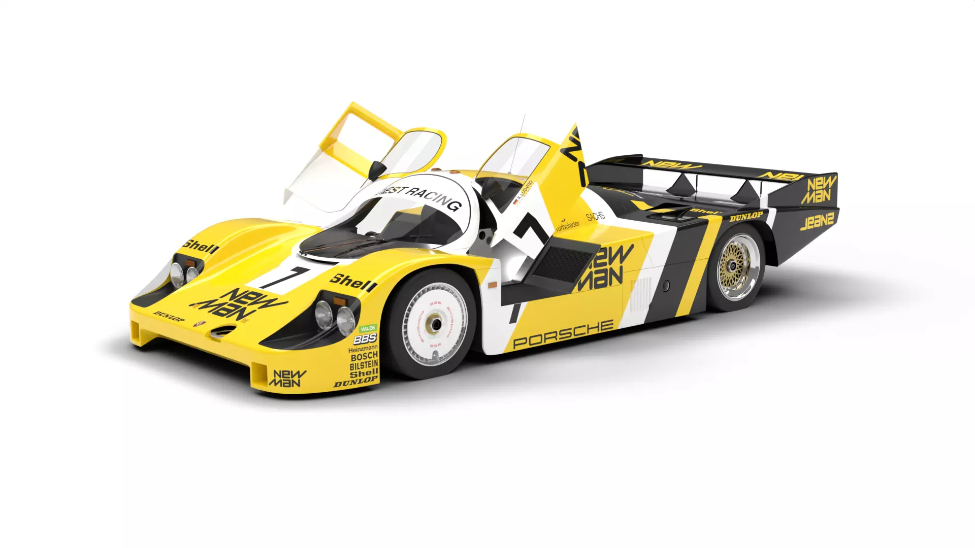 Porsche 956 Group C 1982 NewMan Joest Racing HQ 3d model 3D model
