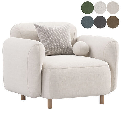 Armchair Paypel Low-poly 3D model
