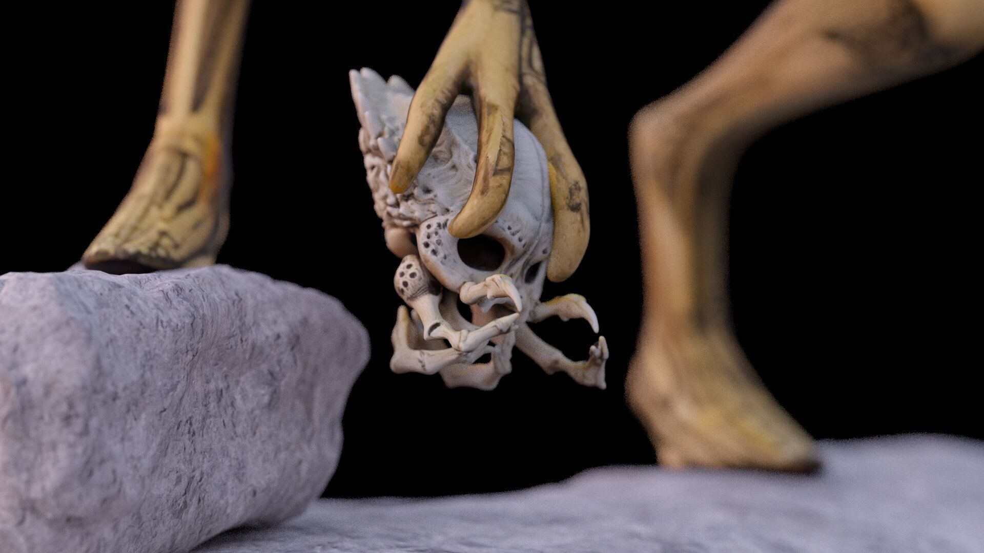 Alien Monster Statue 3D print model_7