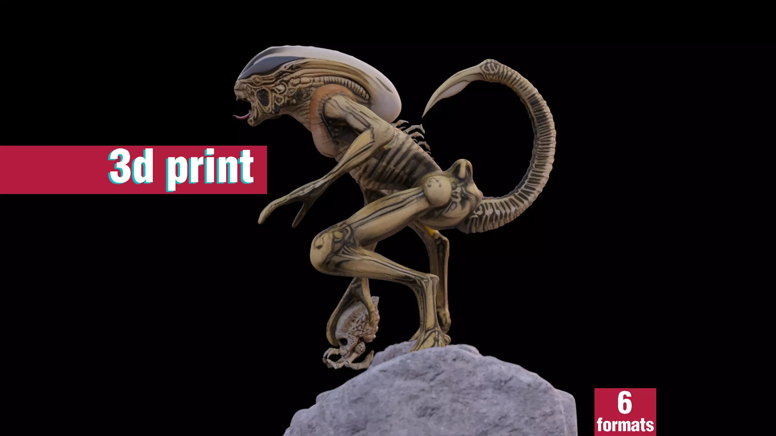 Alien Monster Statue 3D print model_0