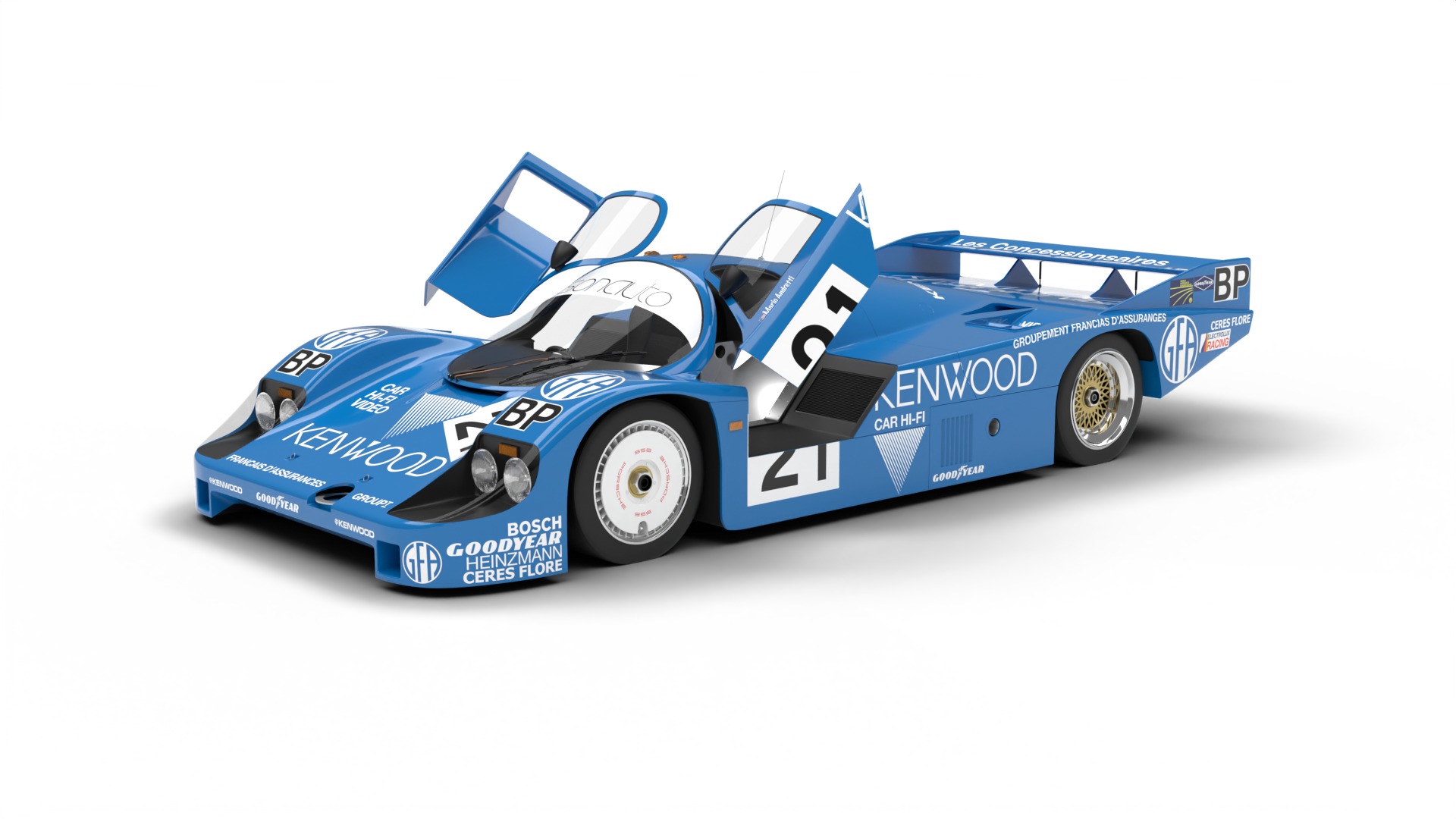 Pack Porsche 956 cars HQ interior 3D Model Collection_3