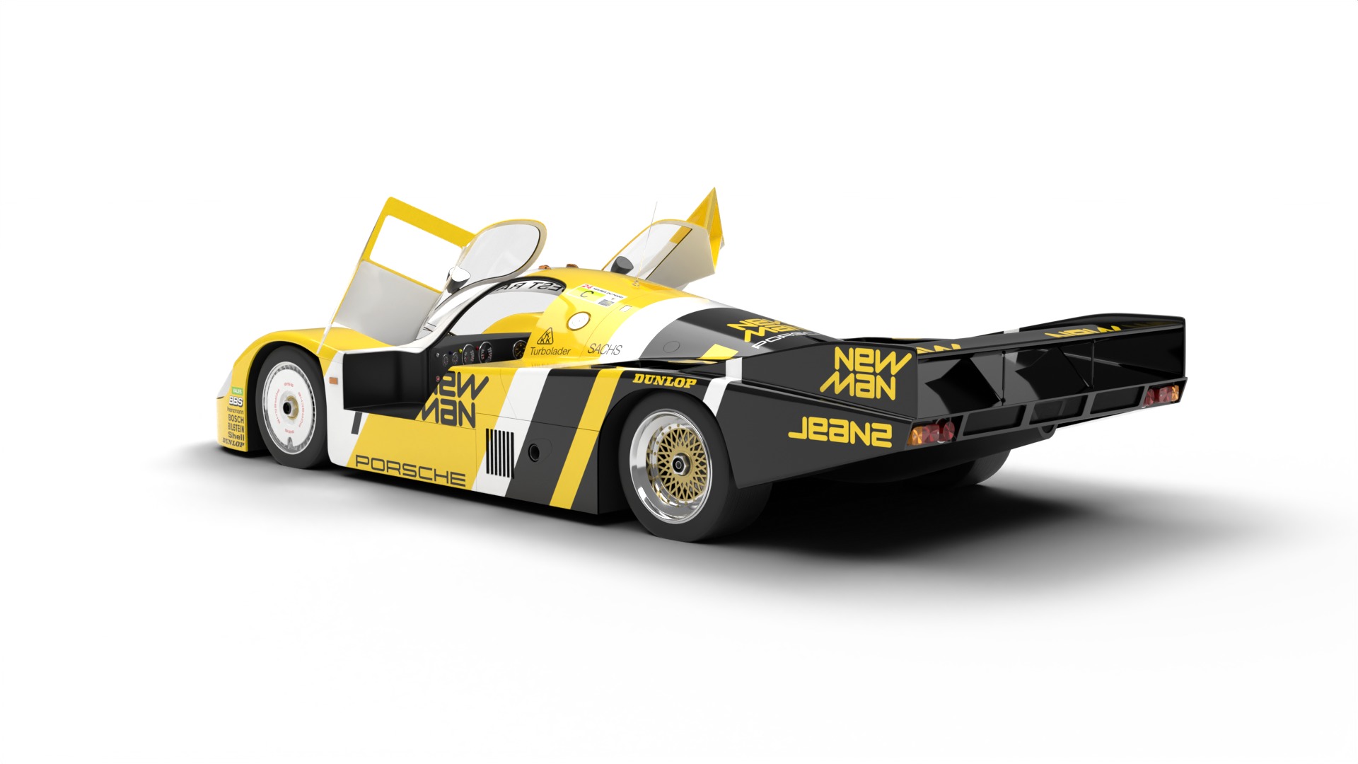 Pack Porsche 956 cars HQ interior 3D Model Collection_7