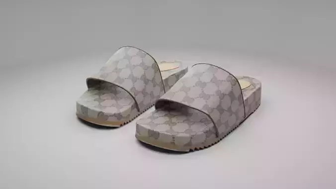 Gucci GG Brown Supreme Canvas Low-poly 3D model