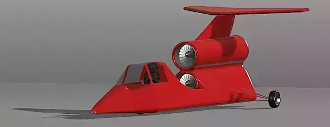 Twin Engine Jet Car - High Poly 3D Model Free 3D model