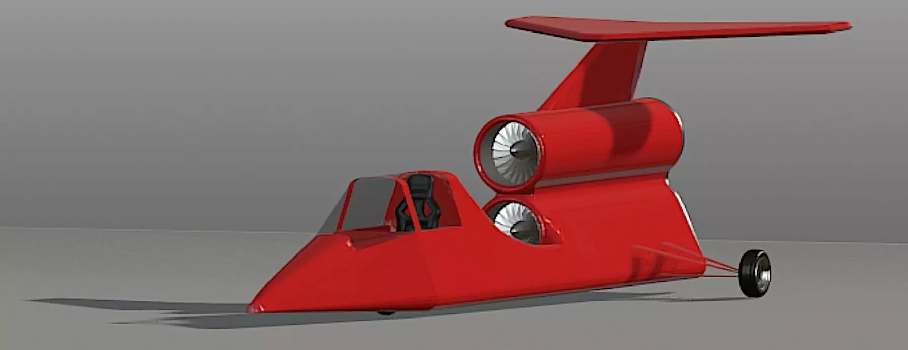 Twin Engine Jet Car - High Poly Free 3D model