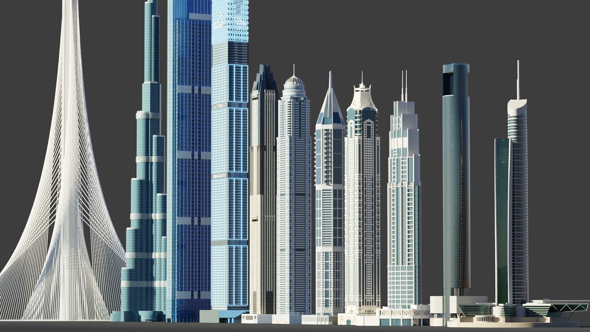 Dubai tallest buildings 3D model_5