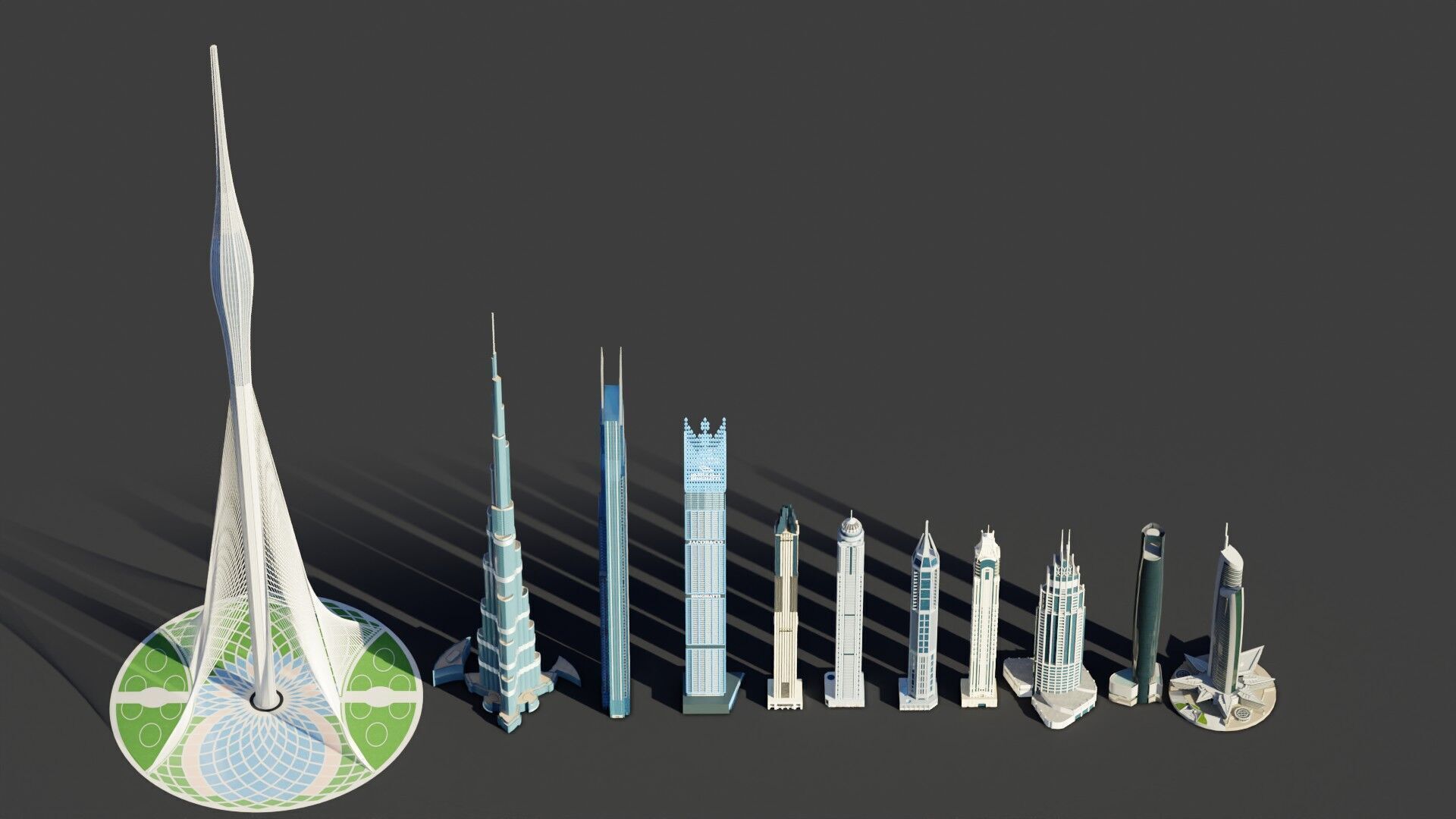 Dubai tallest buildings 3D model_4