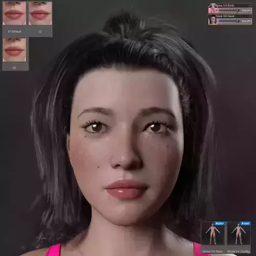 Miona V4 High Quality Textures for G8 Female 3D model