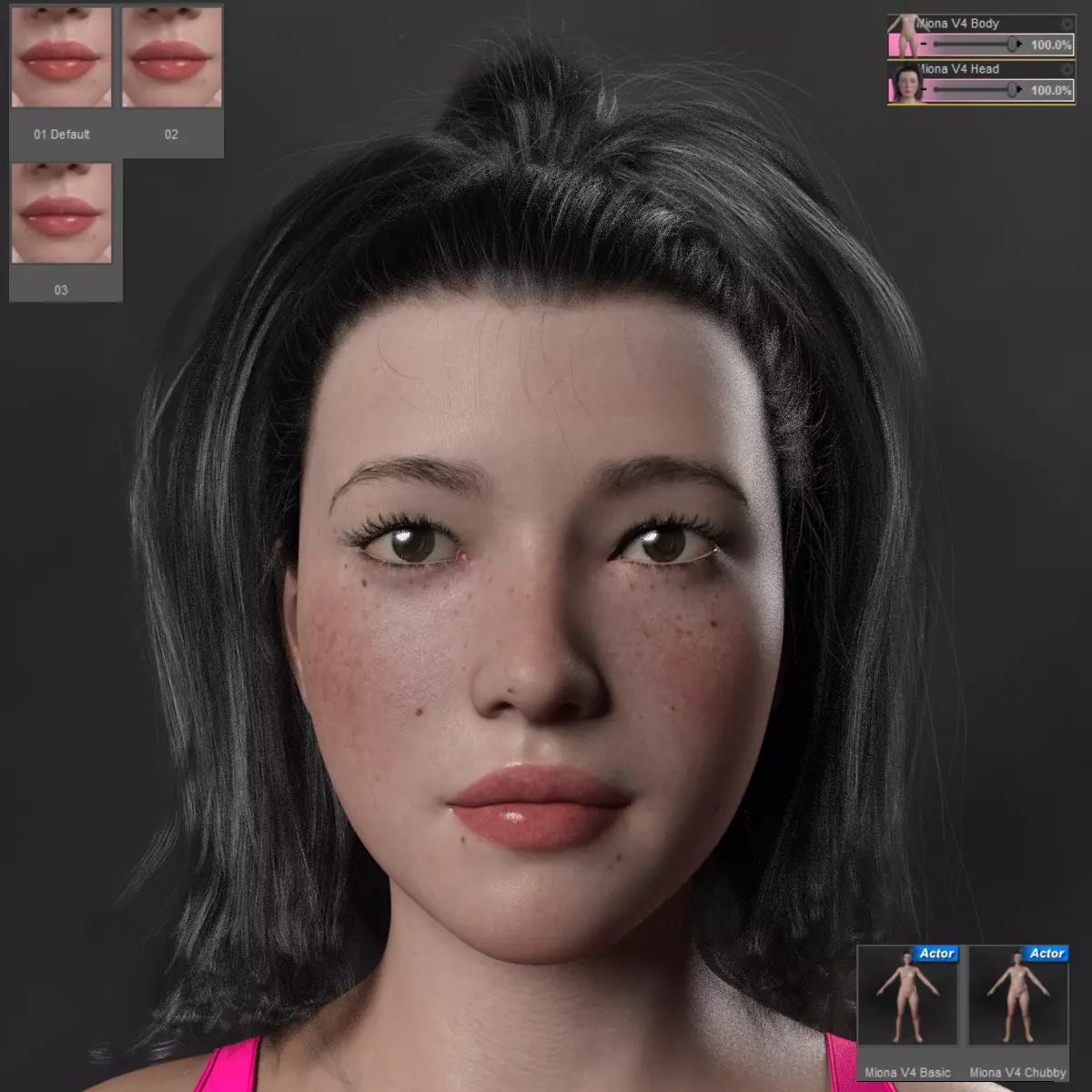 Miona V4 High Quality Textures for G8 Female 3D model_0