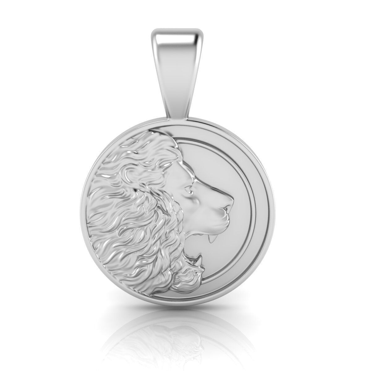 Leon pendant STL OBJ model for 3D printing and CNC 3D print model_9