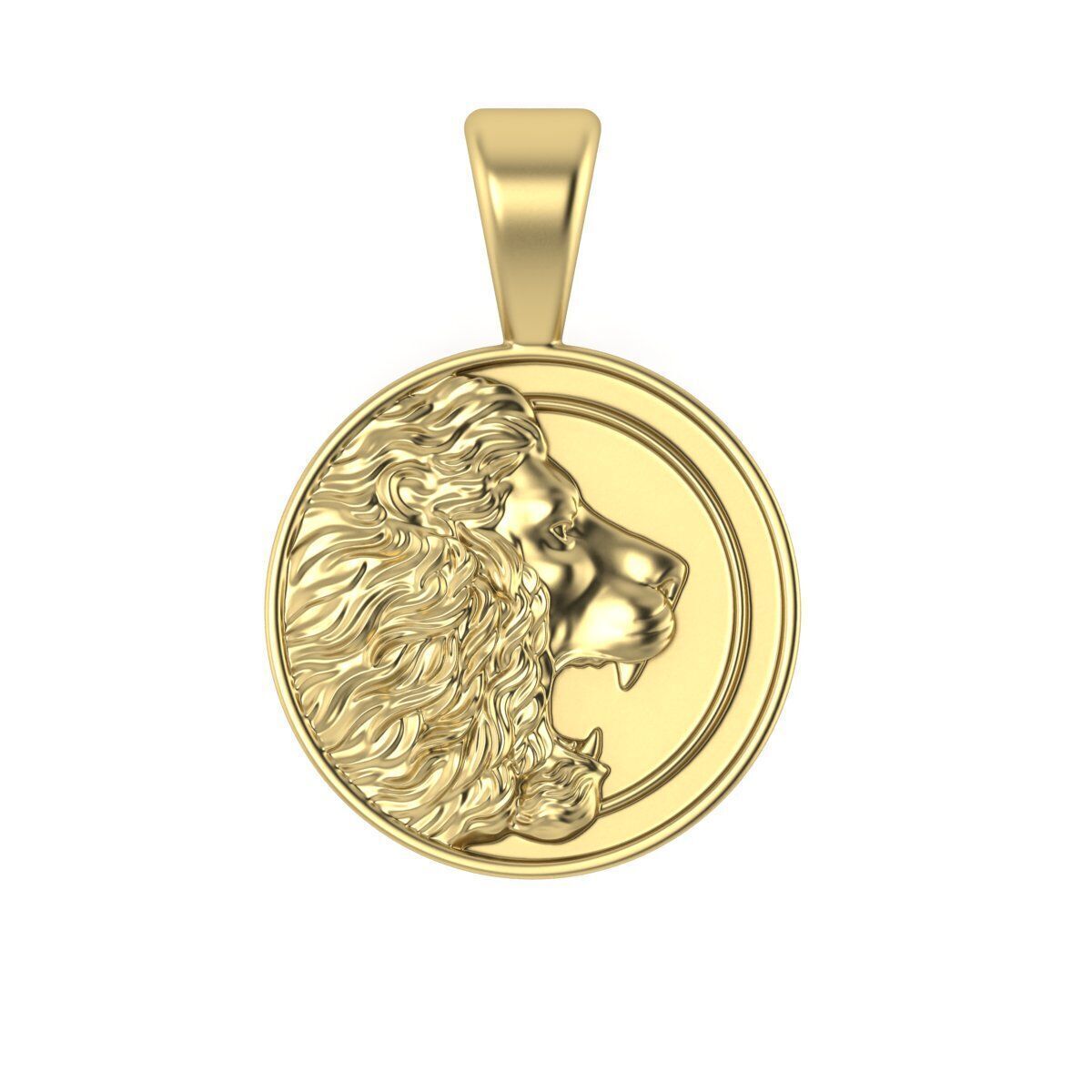 Leon pendant STL OBJ model for 3D printing and CNC 3D print model_10