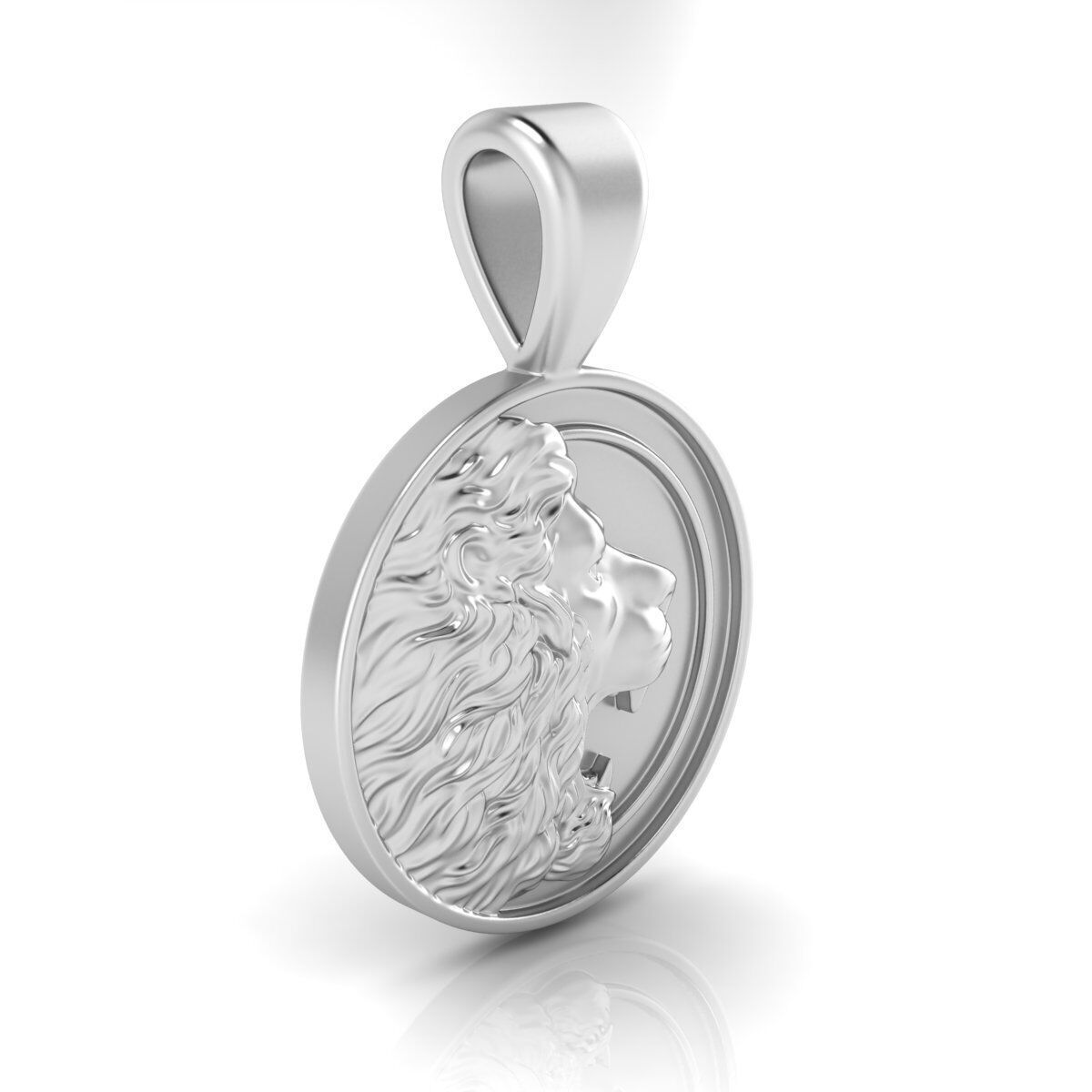 Leon pendant STL OBJ model for 3D printing and CNC 3D print model_6