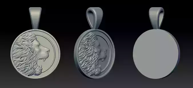 Leon pendant  STL OBJ model for 3D printing and CNC