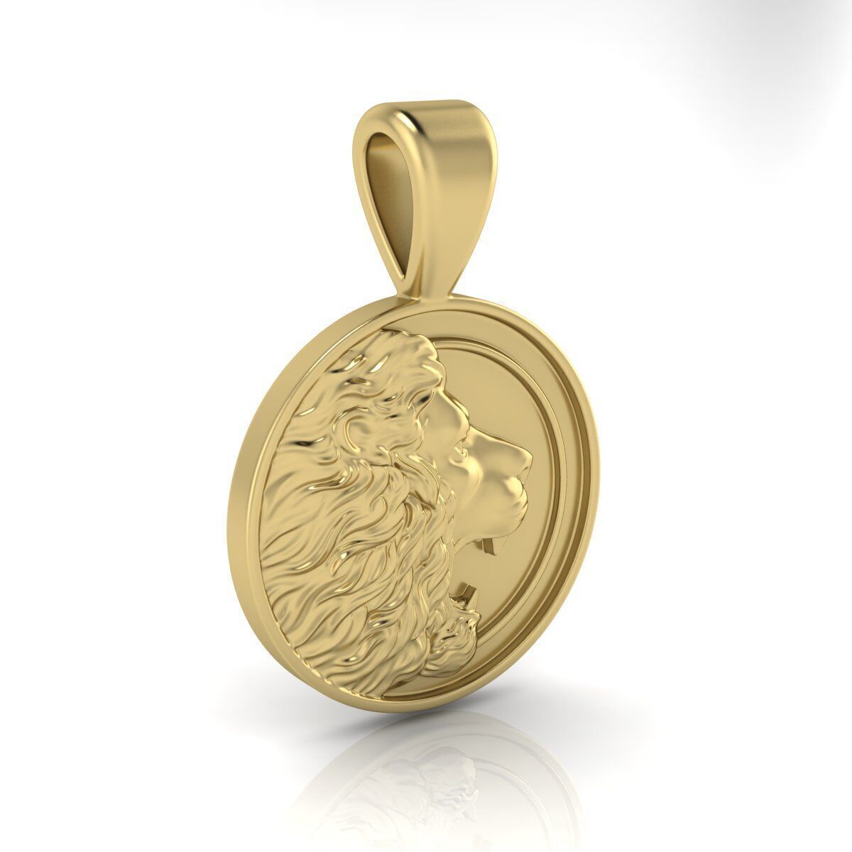 Leon pendant STL OBJ model for 3D printing and CNC 3D print model_4