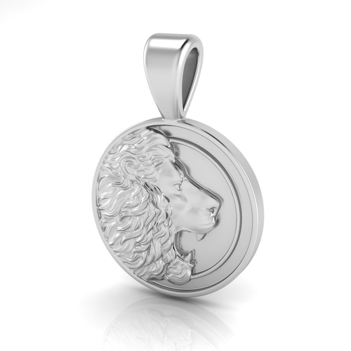 Leon pendant STL OBJ model for 3D printing and CNC 3D print model_7