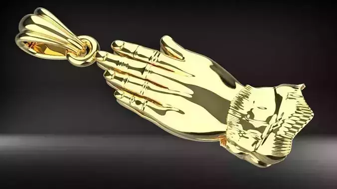 Praying Hands Charm Pendant Necklace Jewelry  3D print model