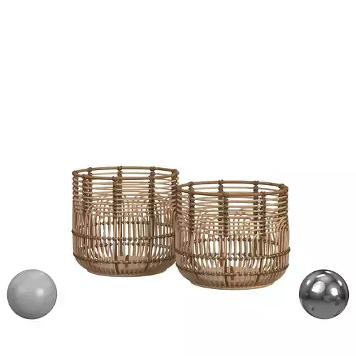 Aldo Woven Natural Rattan Basket 3D model