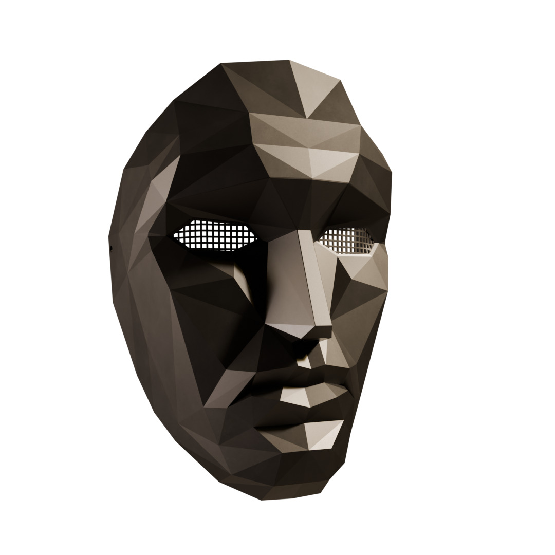 Squid Game Frontman Mask  Low-poly 3D model_7