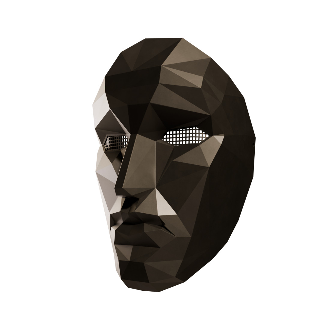 Squid Game Frontman Mask  Low-poly 3D model_1