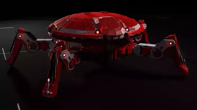 SpiderBot LowPoly-MidPoly Low-poly 3D model