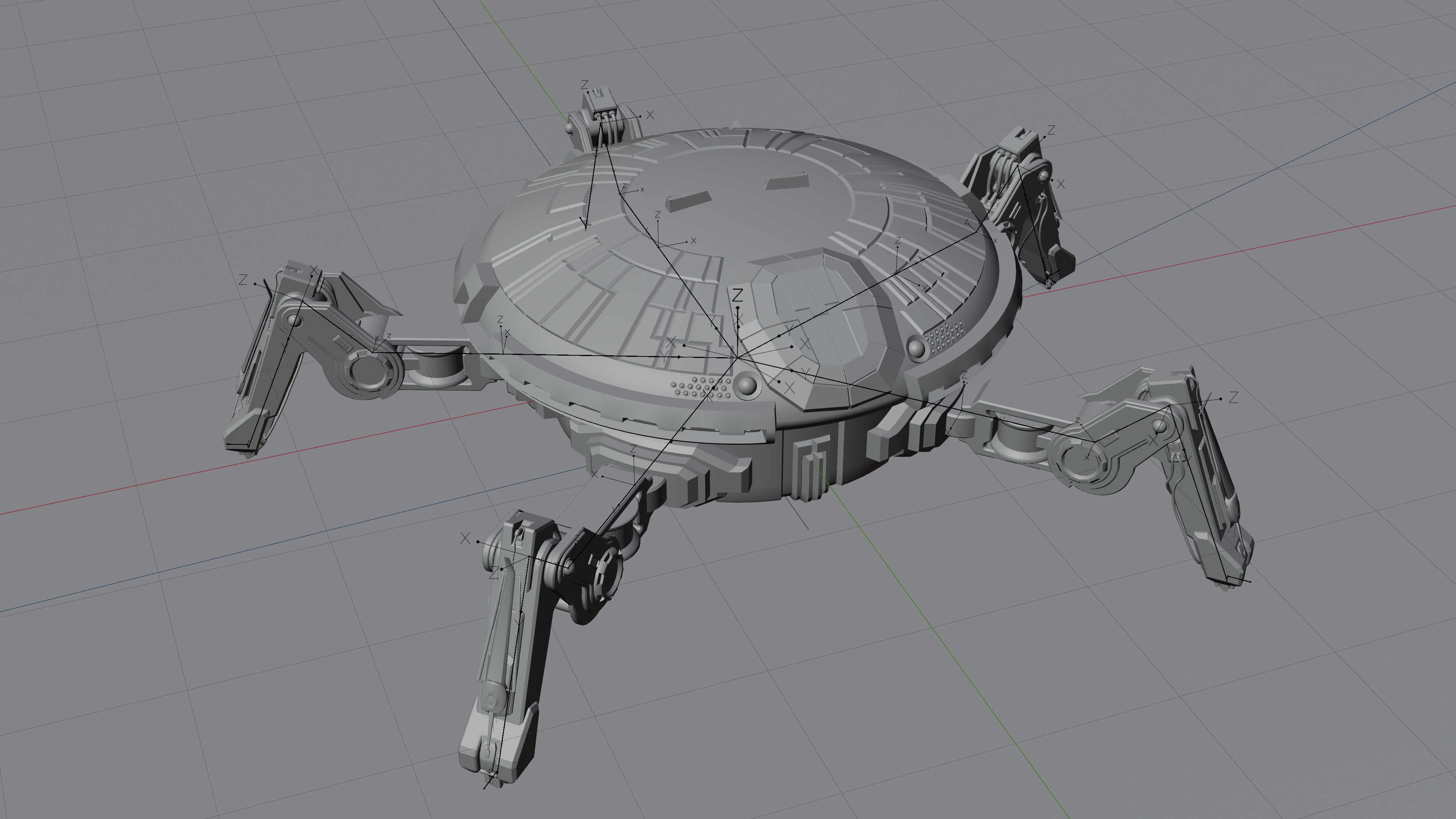 SpiderBot LowPoly-MidPoly Low-poly 3D model_1