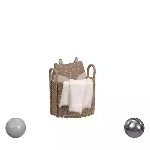 Basket with Fox Pillow Blanket