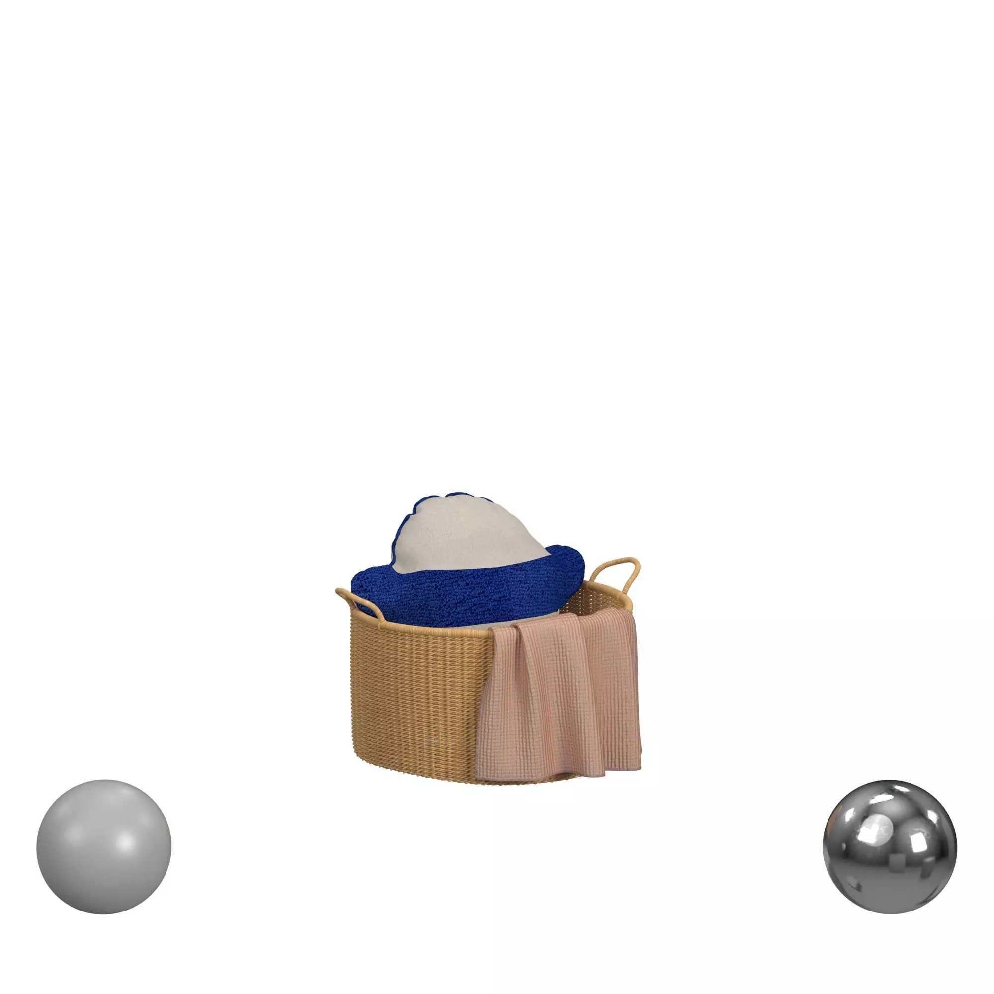 NATURAL WOVEN GRASS FLOOR BASKET 3D model_0