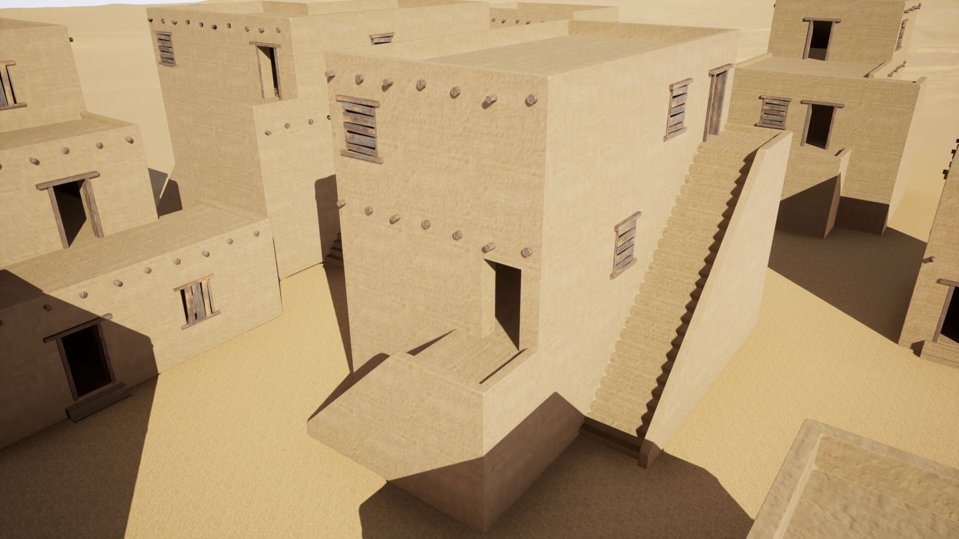 Ancient desert house Low-poly 3D model_7