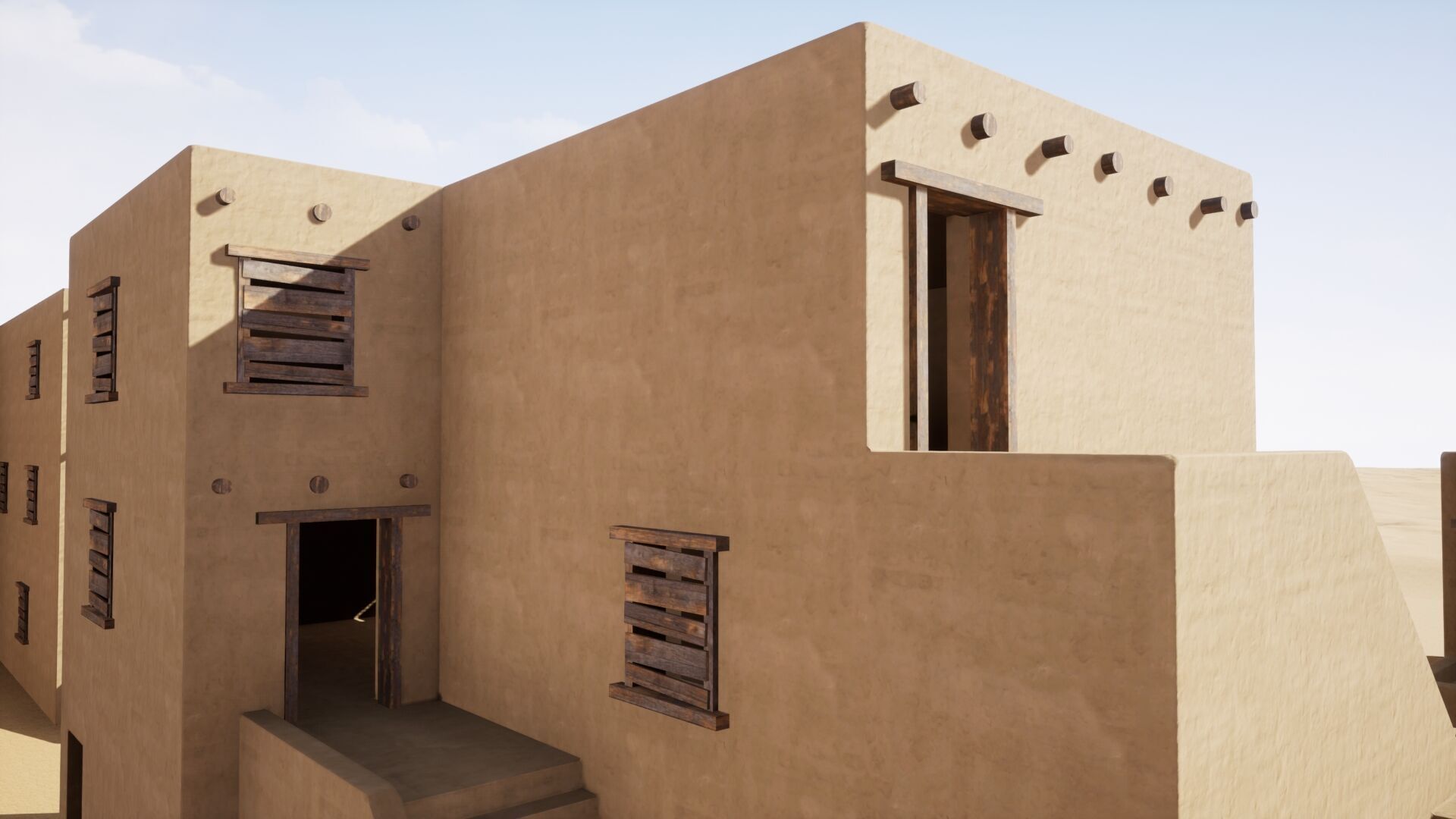 Ancient desert house Low-poly 3D model_19