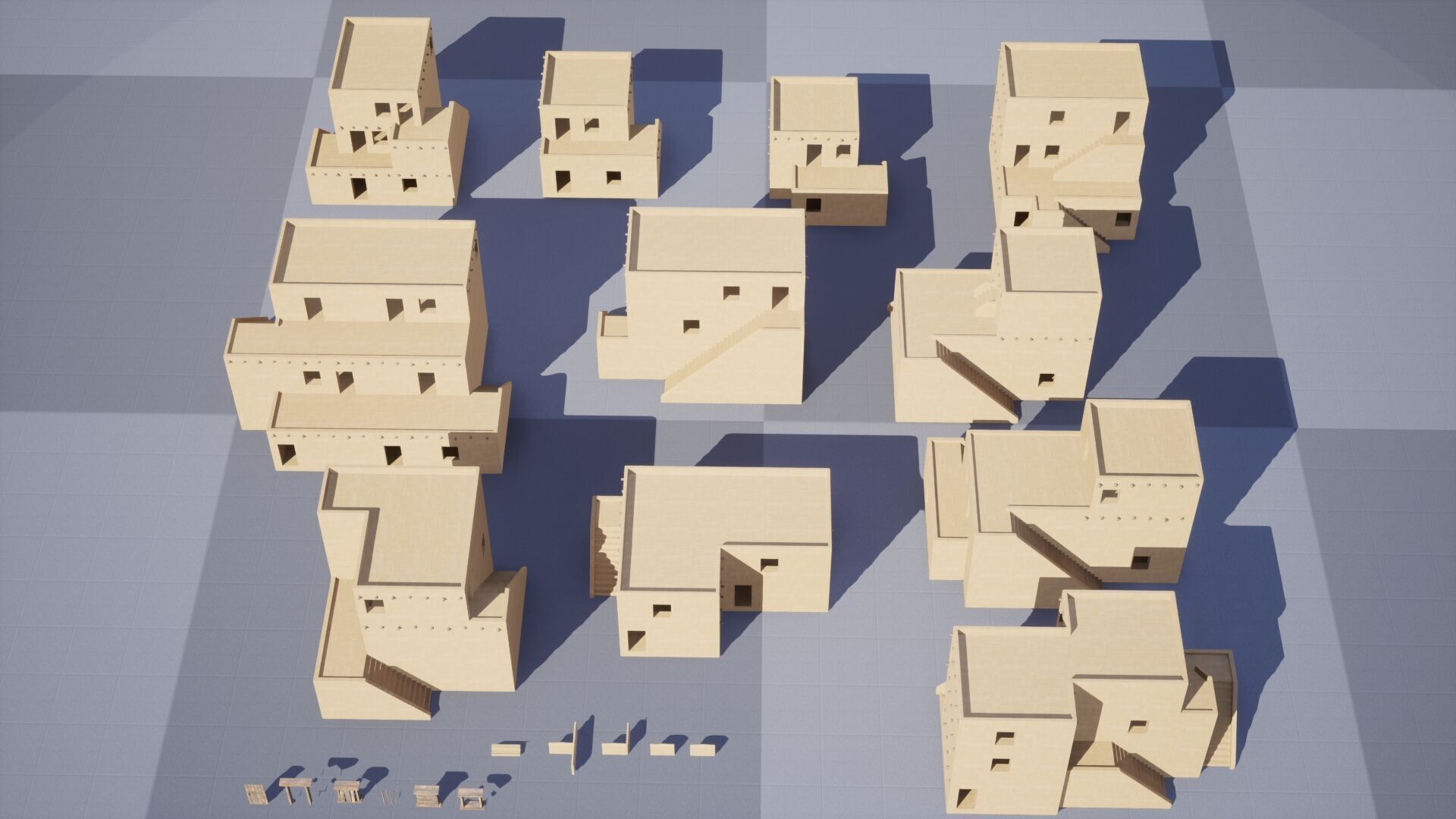 Ancient desert house Low-poly 3D model_1