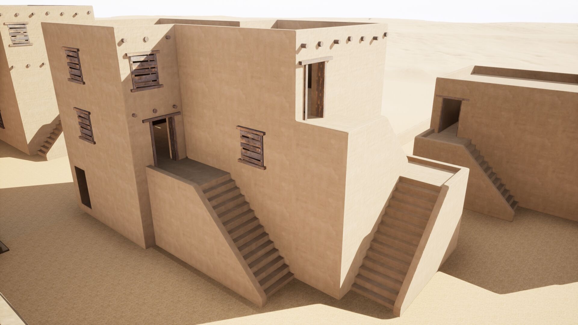 Ancient desert house Low-poly 3D model_8