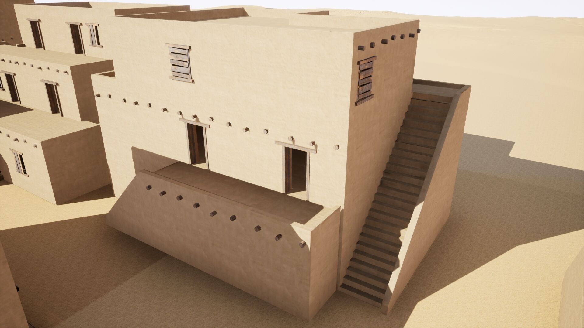 Ancient desert house Low-poly 3D model_13